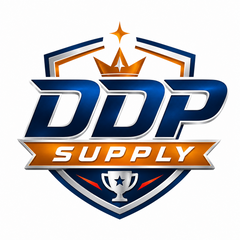 DDP Supply navy, silver and orange shield logo